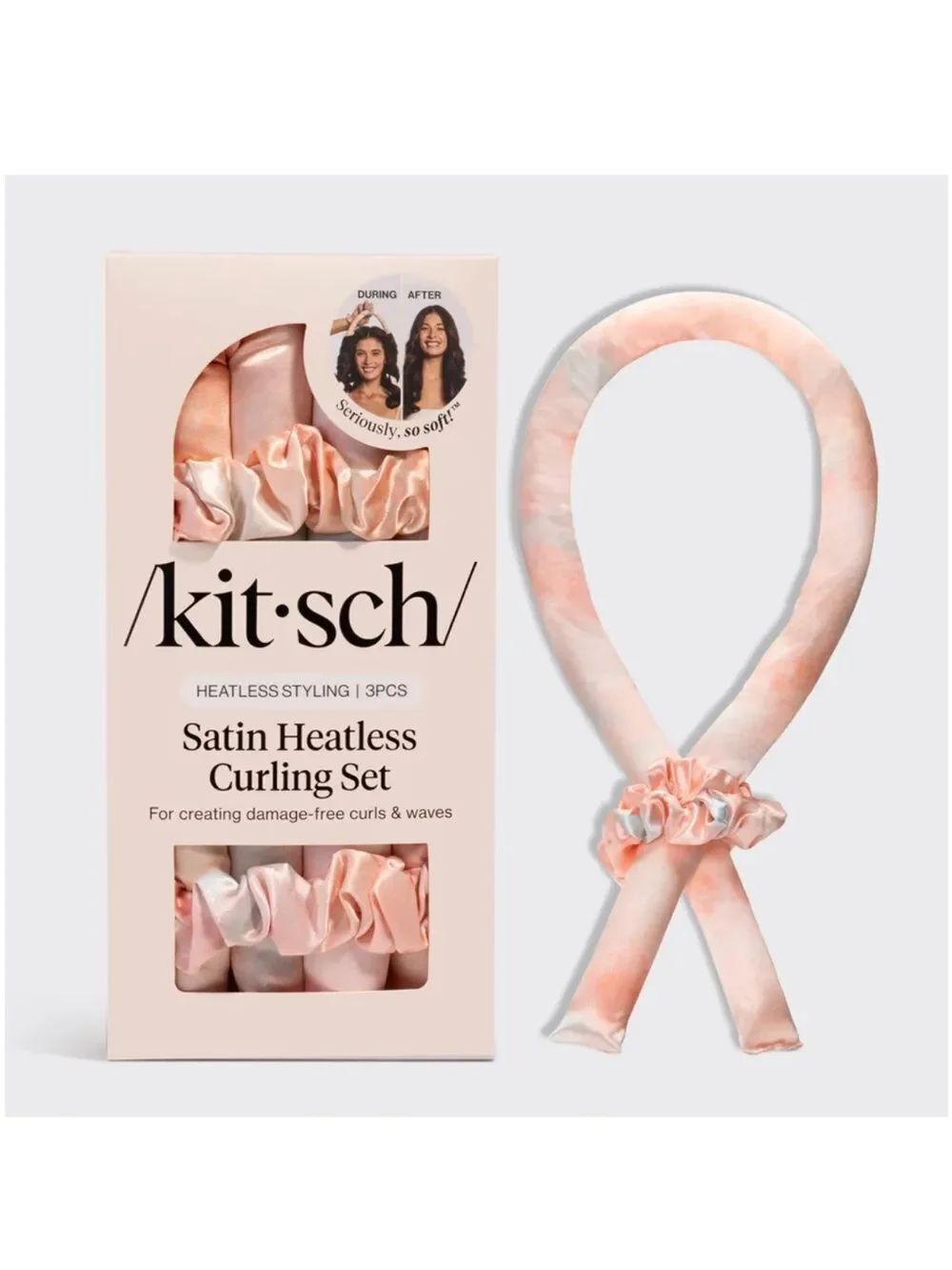 NIB Kitsch Tie Dye Satin Heatless Curling Set